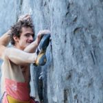 Adam Ondra working a new 5.15b at Acephale in Canmore, Alberta